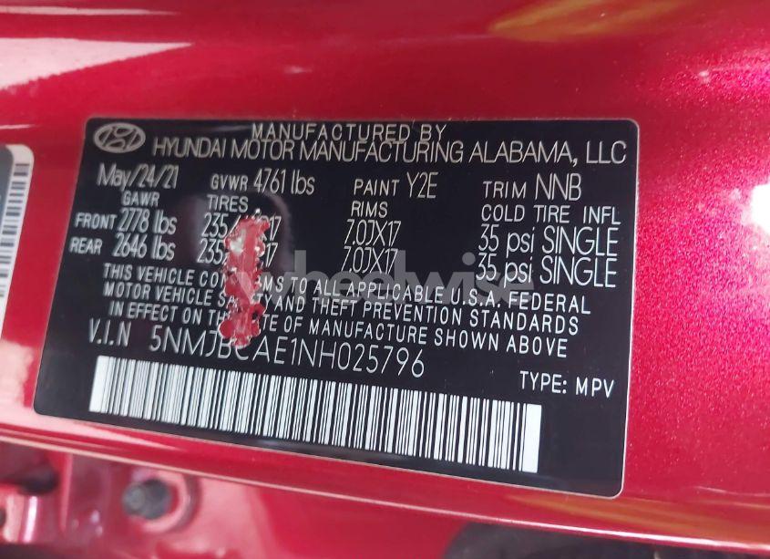 Photo 9 of 2022 Hyundai Tucson SEL (VIN 5NMJBCAE1NH025796)