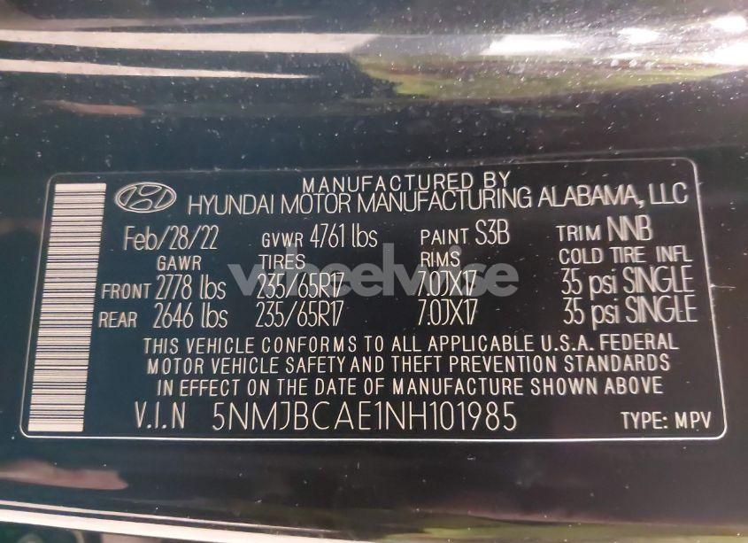 Photo 9 of 2022 Hyundai Tucson SEL (VIN 5NMJBCAE1NH101985)