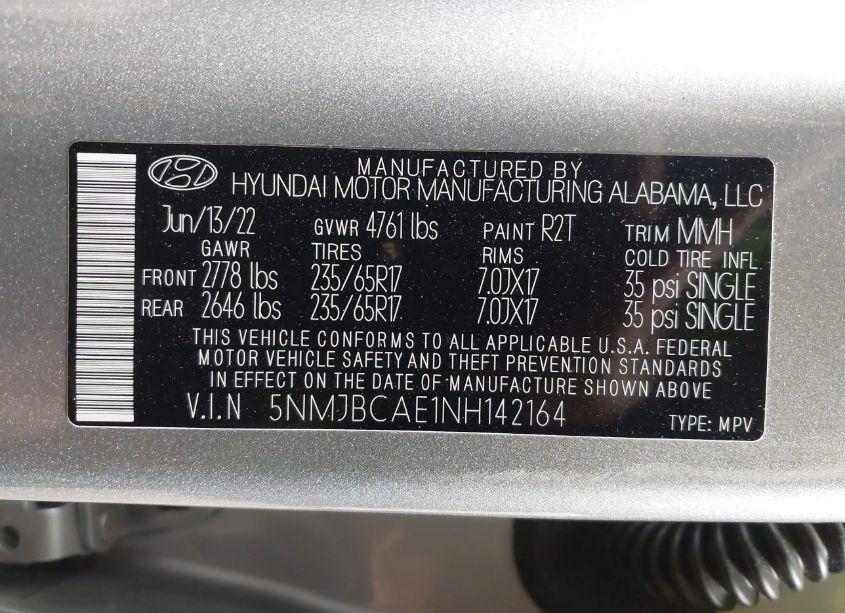 Photo 9 of 2022 Hyundai Tucson SEL (VIN 5NMJBCAE1NH142164)