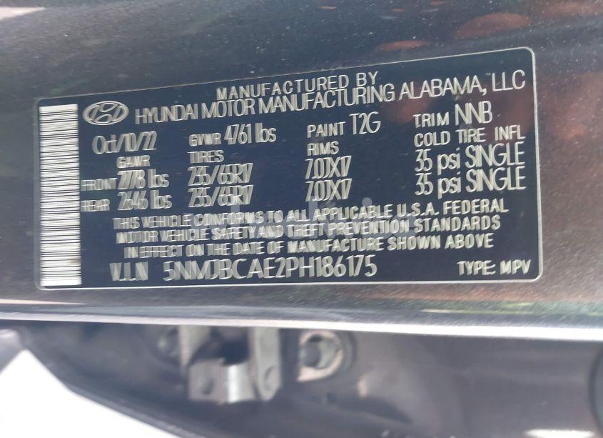 Photo 9 of 2023 Hyundai Tucson SEL (VIN 5NMJBCAE2PH186175)