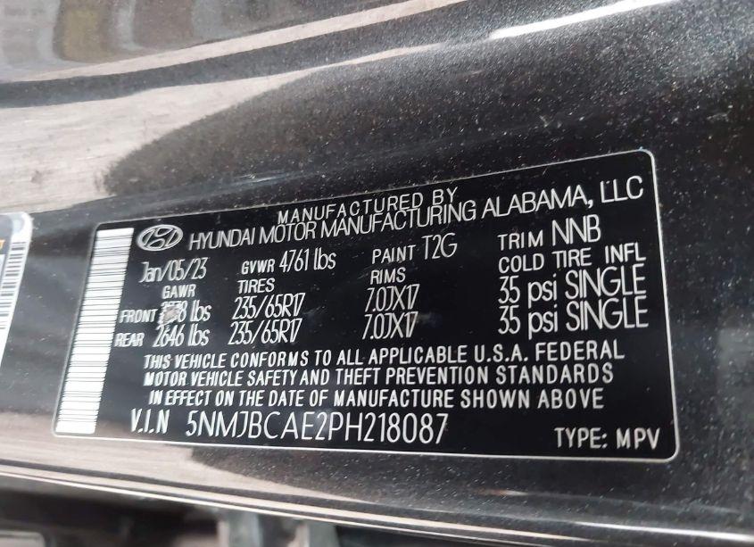 Photo 9 of 2023 Hyundai Tucson SEL (VIN 5NMJBCAE2PH218087)