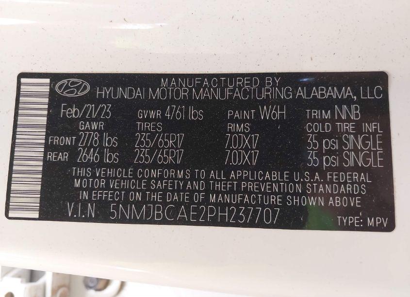 Photo 9 of 2023 Hyundai Tucson SEL (VIN 5NMJBCAE2PH237707)