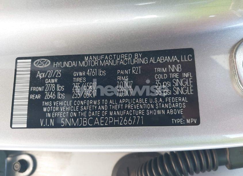 Photo 9 of 2023 Hyundai Tucson SEL (VIN 5NMJBCAE2PH266771)