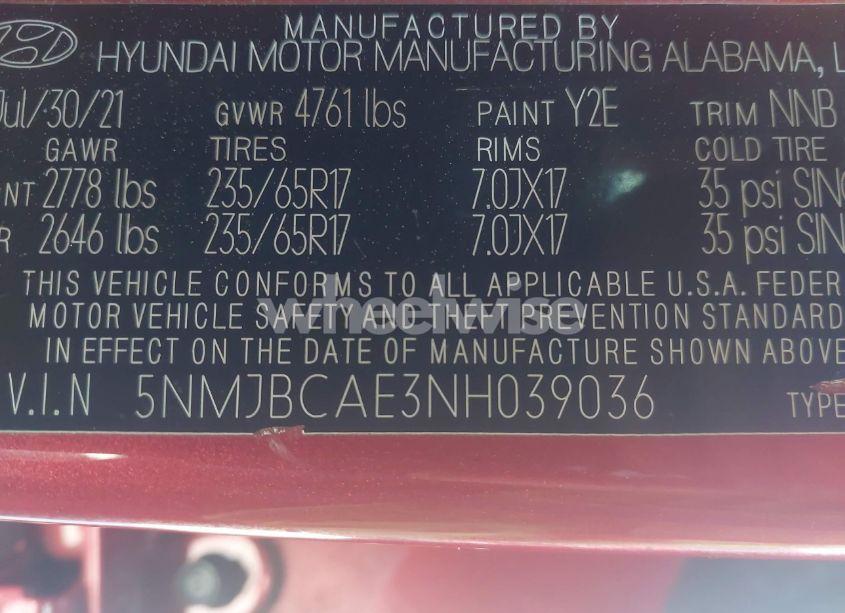 Photo 9 of 2022 Hyundai Tucson SEL (VIN 5NMJBCAE3NH039036)