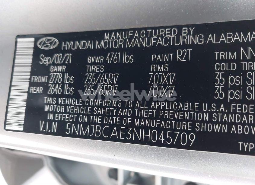 Photo 9 of 2022 Hyundai Tucson SEL (VIN 5NMJBCAE3NH045709)