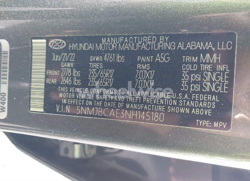 Photo 9 of 2022 Hyundai Tucson SEL (VIN 5NMJBCAE3NH145180)