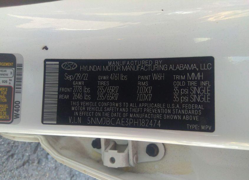 Photo 9 of 2023 Hyundai Tucson SEL (VIN 5NMJBCAE3PH182474)