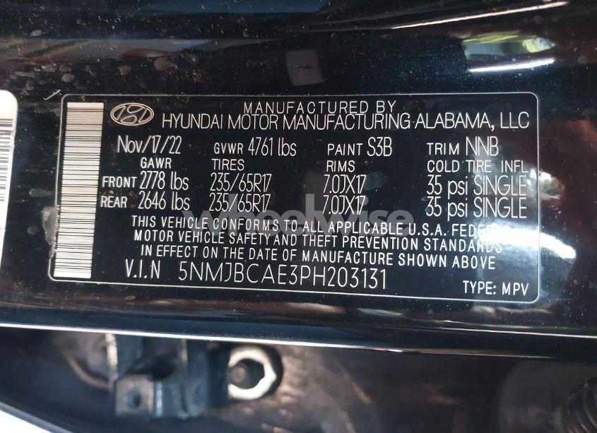 Photo 9 of 2023 Hyundai Tucson SEL (VIN 5NMJBCAE3PH203131)