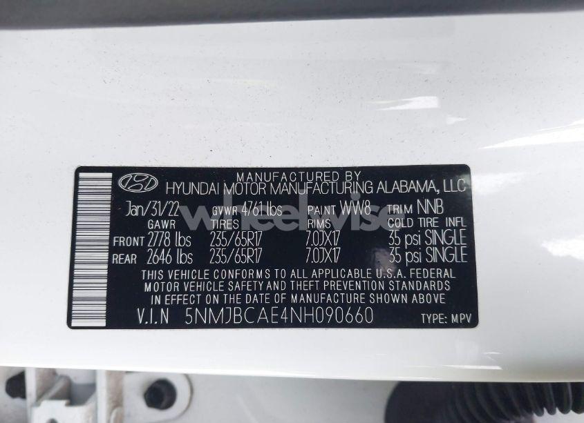 Photo 9 of 2022 Hyundai Tucson SEL (VIN 5NMJBCAE4NH090660)