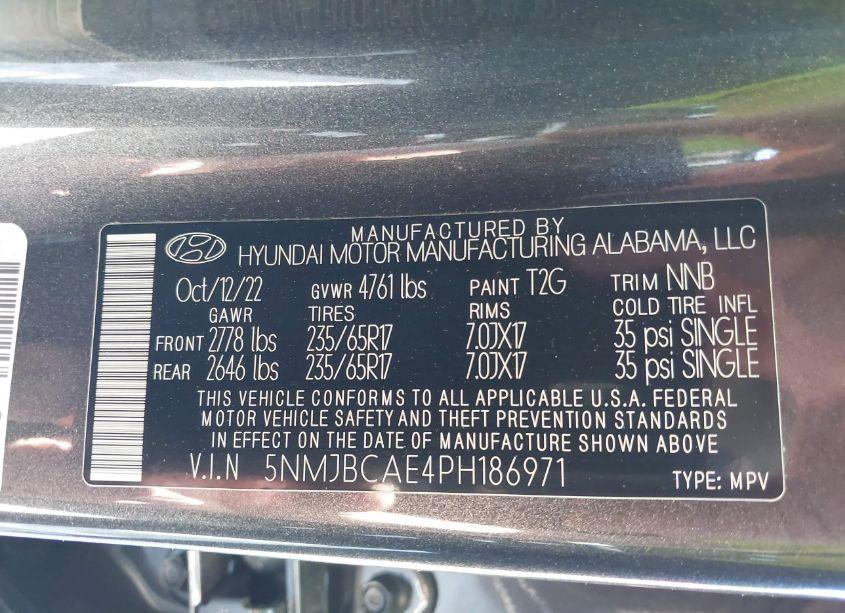 Photo 9 of 2023 Hyundai Tucson SEL (VIN 5NMJBCAE4PH186971)