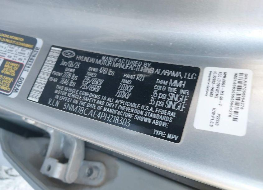 Photo 9 of 2023 Hyundai Tucson SEL (VIN 5NMJBCAE4PH218303)