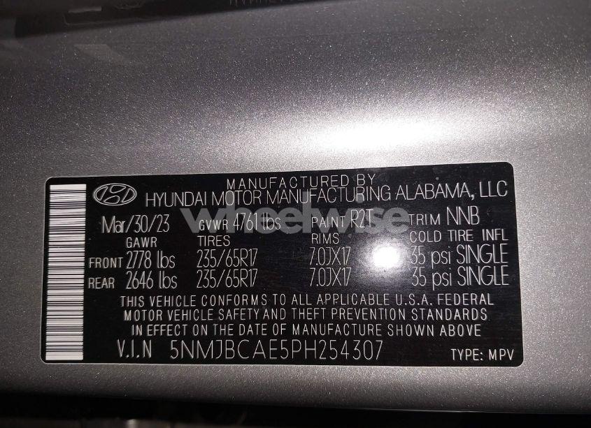 Photo 9 of 2023 Hyundai Tucson SEL (VIN 5NMJBCAE5PH254307)