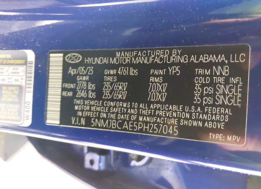 Photo 9 of 2023 Hyundai Tucson SEL (VIN 5NMJBCAE5PH257045)