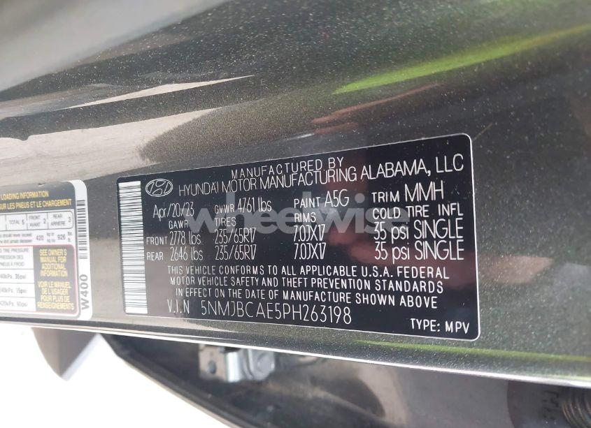 Photo 9 of 2023 Hyundai Tucson SEL (VIN 5NMJBCAE5PH263198)