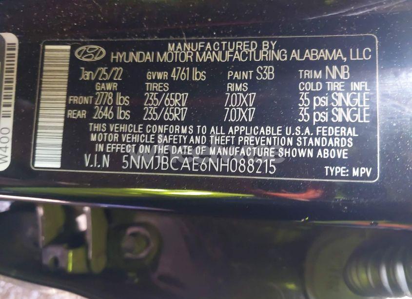 Photo 9 of 2022 Hyundai Tucson SEL (VIN 5NMJBCAE6NH088215)