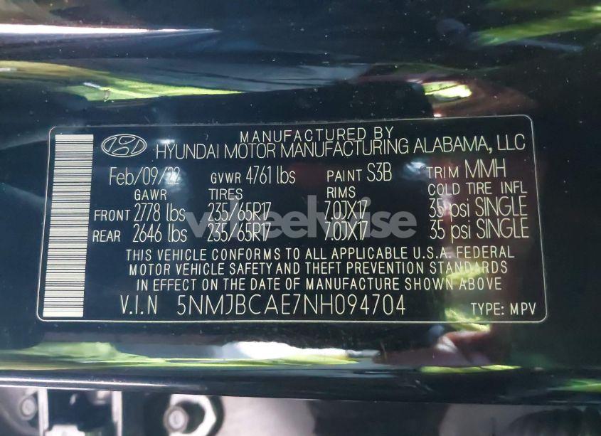 Photo 9 of 2022 Hyundai Tucson SEL (VIN 5NMJBCAE7NH094704)