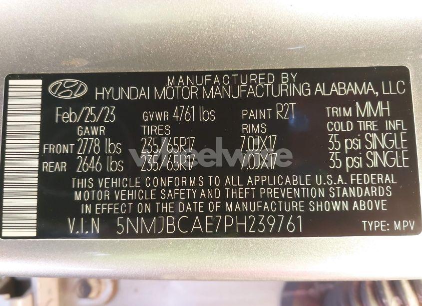 Photo 9 of 2023 Hyundai Tucson SEL (VIN 5NMJBCAE7PH239761)