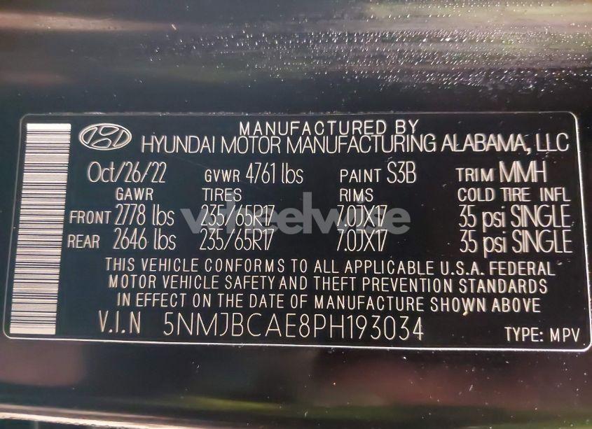 Photo 9 of 2023 Hyundai Tucson SEL (VIN 5NMJBCAE8PH193034)