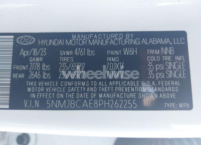 Photo 9 of 2023 Hyundai Tucson SEL (VIN 5NMJBCAE8PH262255)