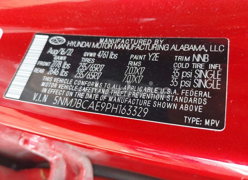 Photo 9 of 2023 Hyundai Tucson SEL (VIN 5NMJBCAE9PH163329)