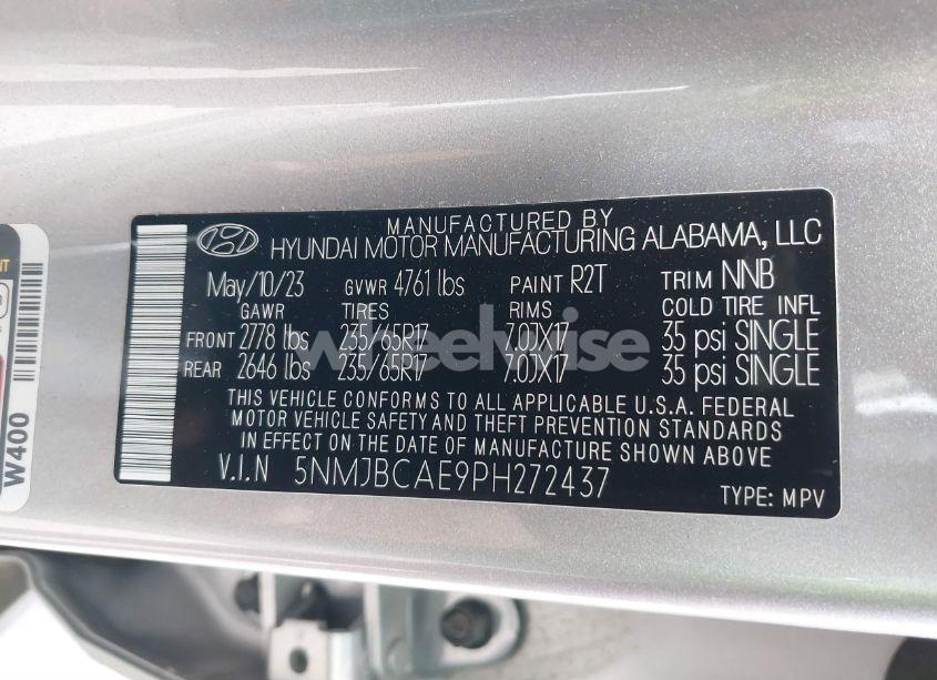 Photo 9 of 2023 Hyundai Tucson SEL (VIN 5NMJBCAE9PH272437)