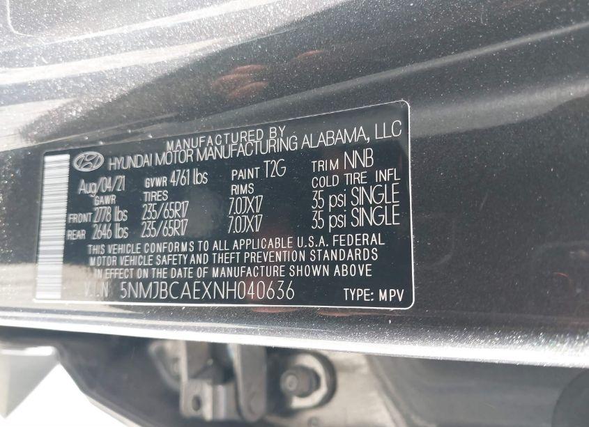Photo 9 of 2022 Hyundai Tucson SEL (VIN 5NMJBCAEXNH040636)