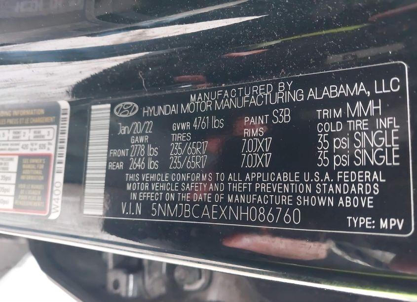 Photo 9 of 2022 Hyundai Tucson SEL (VIN 5NMJBCAEXNH086760)