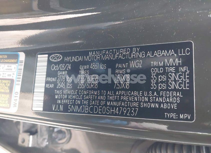 Photo 9 of 2025 Hyundai Tucson SEL (VIN 5NMJBCDE0SH479237)