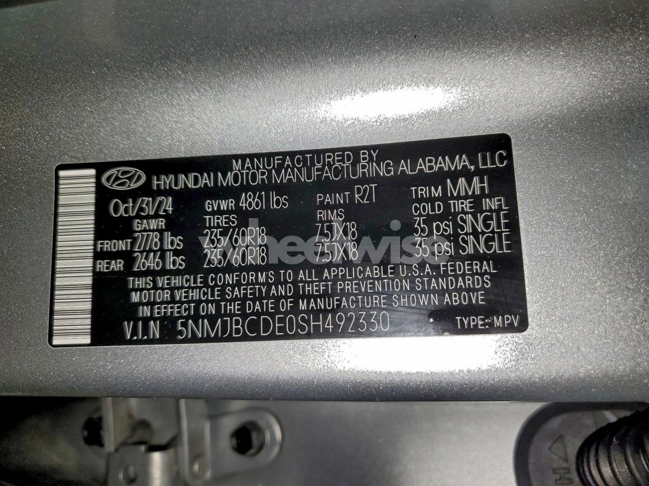 Photo 13 of 2025 HYUNDAI TUCSON SEL (VIN 5NMJBCDE0SH492330)