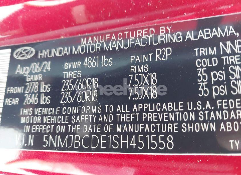 Photo 9 of 2025 Hyundai Tucson SEL (VIN 5NMJBCDE1SH451558)