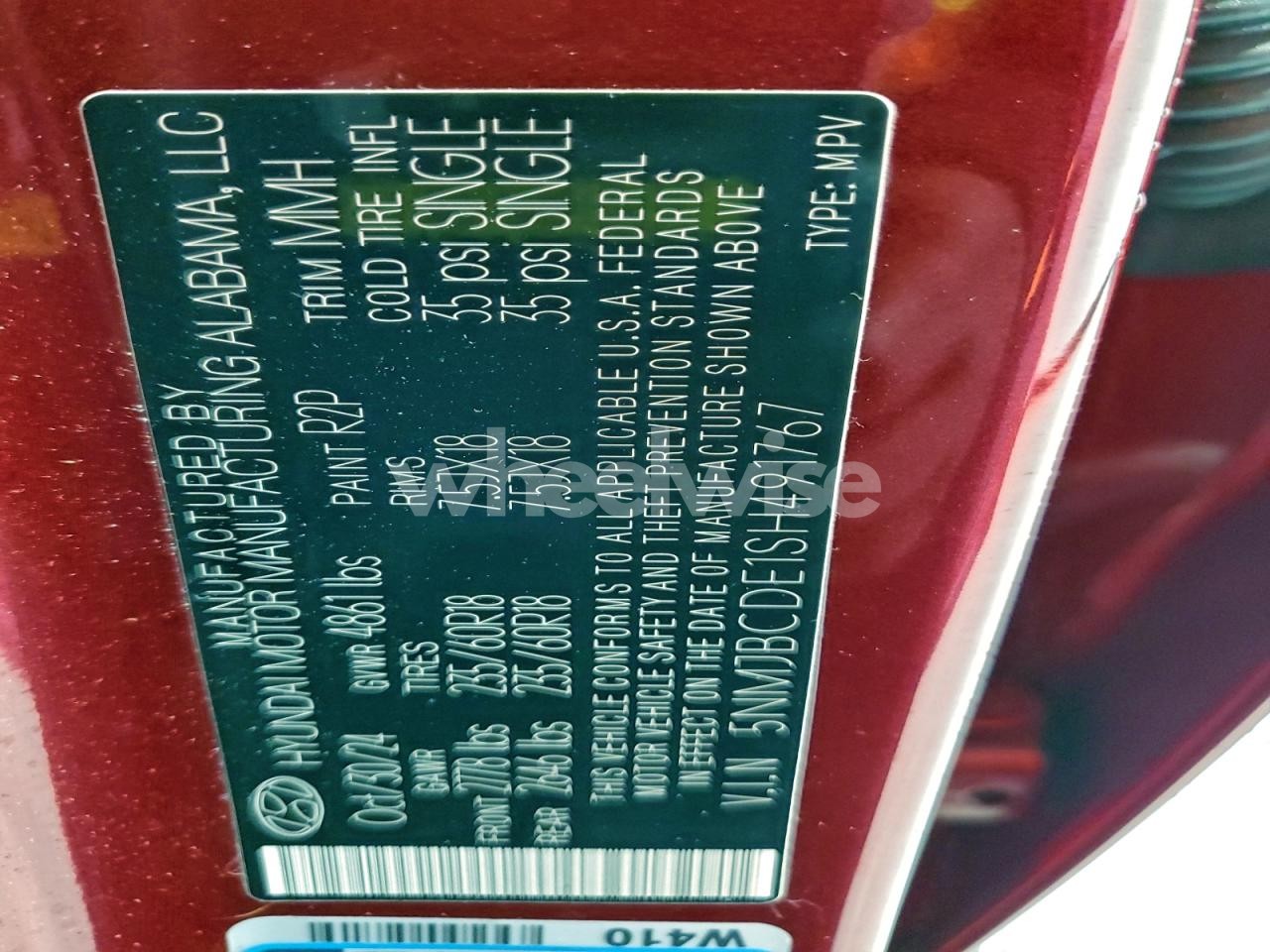 Photo 13 of 2025 HYUNDAI TUCSON SEL (VIN 5NMJBCDE1SH491767)