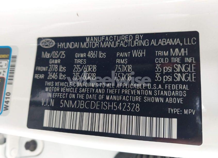 Photo 9 of 2025 Hyundai Tucson SEL (VIN 5NMJBCDE1SH542328)