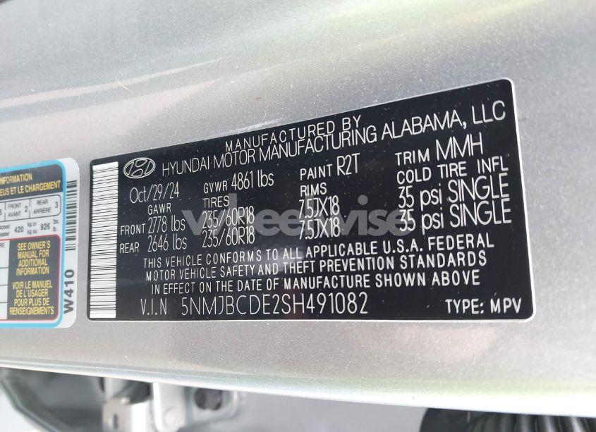 Photo 9 of 2025 Hyundai Tucson SEL (VIN 5NMJBCDE2SH491082)