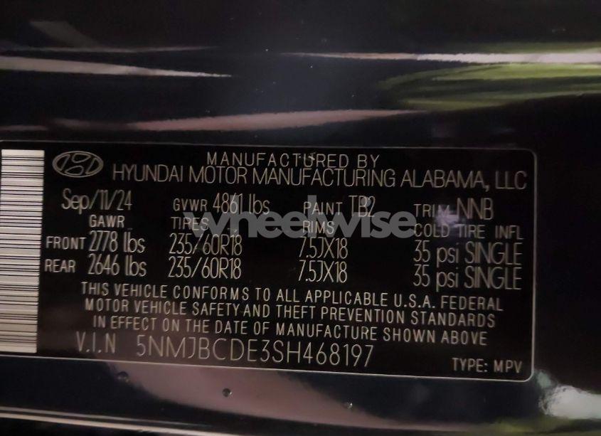 Photo 9 of 2025 Hyundai Tucson SEL (VIN 5NMJBCDE3SH468197)