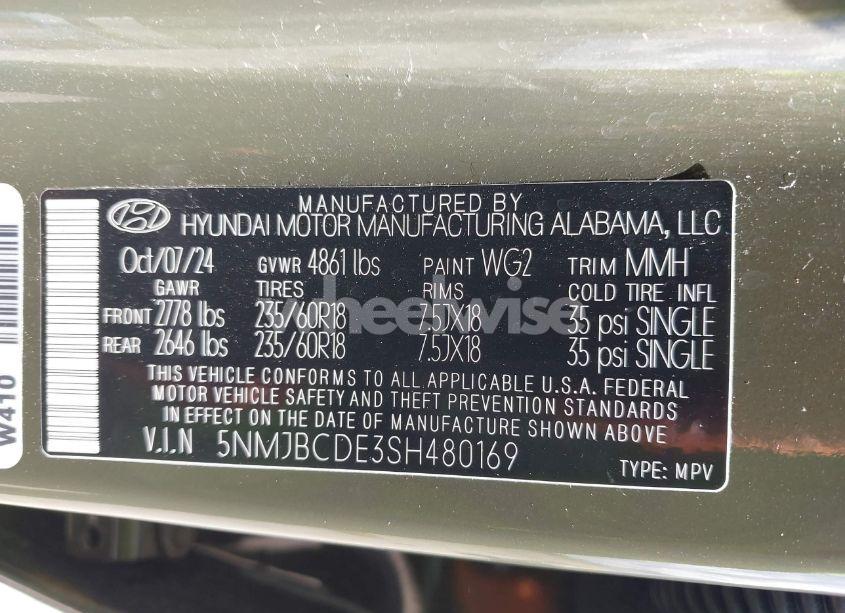 Photo 9 of 2025 Hyundai Tucson SEL (VIN 5NMJBCDE3SH480169)