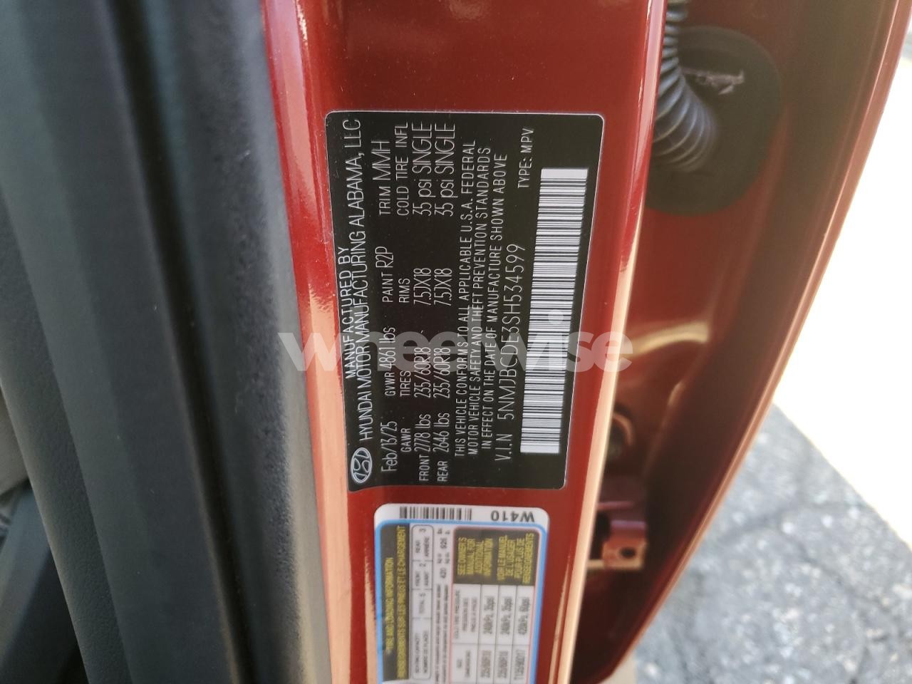 Photo 14 of 2025 HYUNDAI TUCSON SEL (VIN 5NMJBCDE3SH534599)