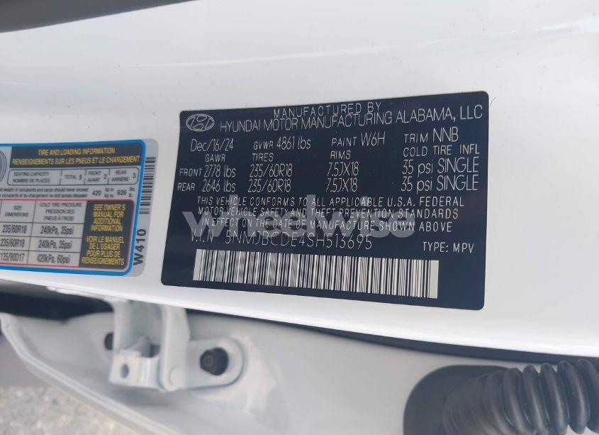 Photo 9 of 2025 Hyundai Tucson SEL (VIN 5NMJBCDE4SH513695)