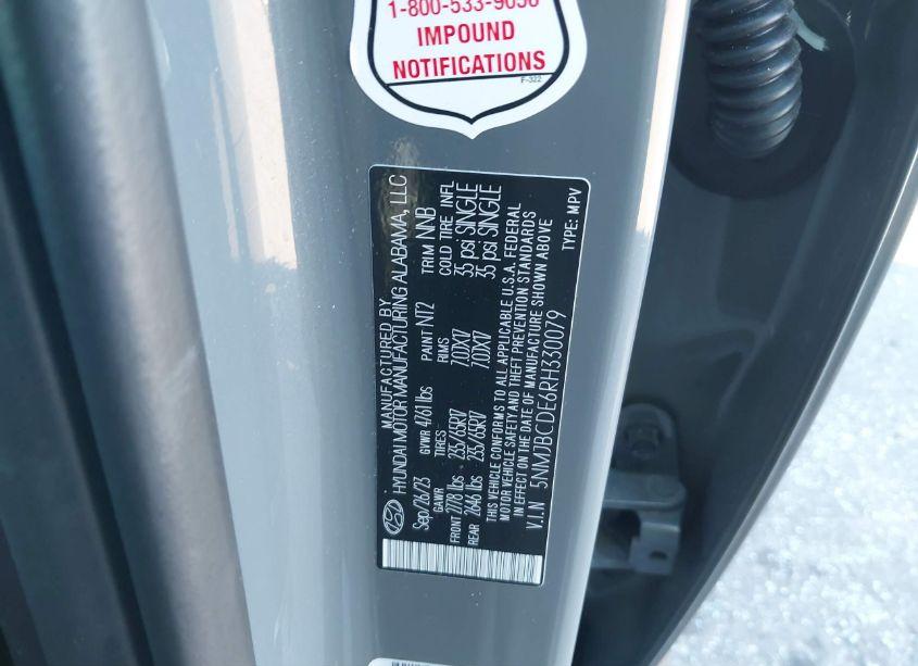 Photo 9 of 2024 Hyundai Tucson SEL (VIN 5NMJBCDE6RH330079)