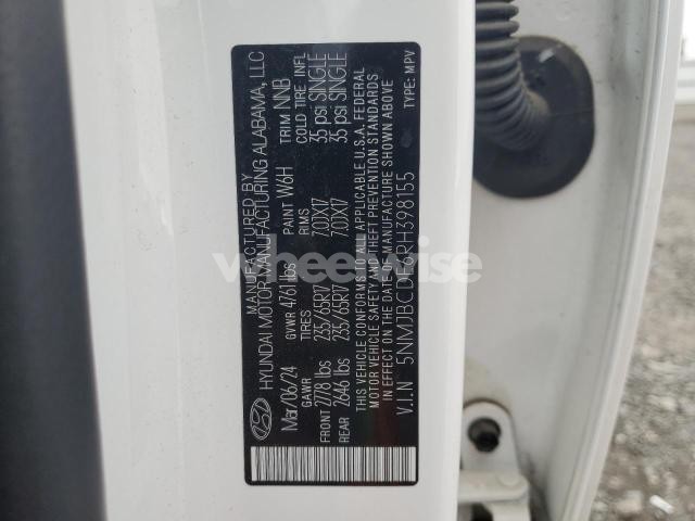 Photo 14 of 2024 HYUNDAI TUCSON SEL (VIN 5NMJBCDE6RH398155)
