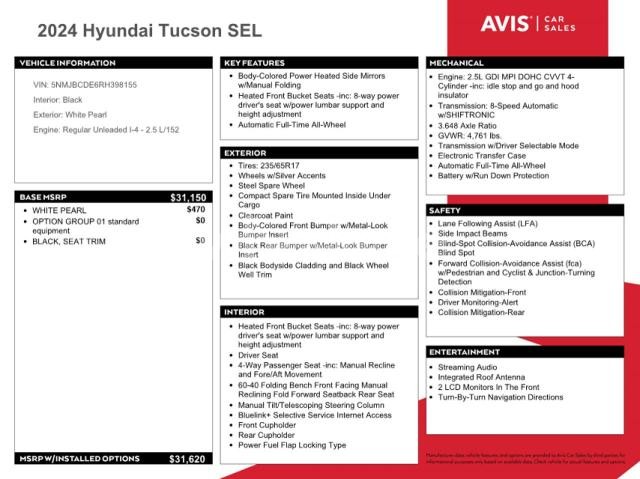 Photo 4 of 2024 HYUNDAI TUCSON SEL (VIN 5NMJBCDE6RH398155)