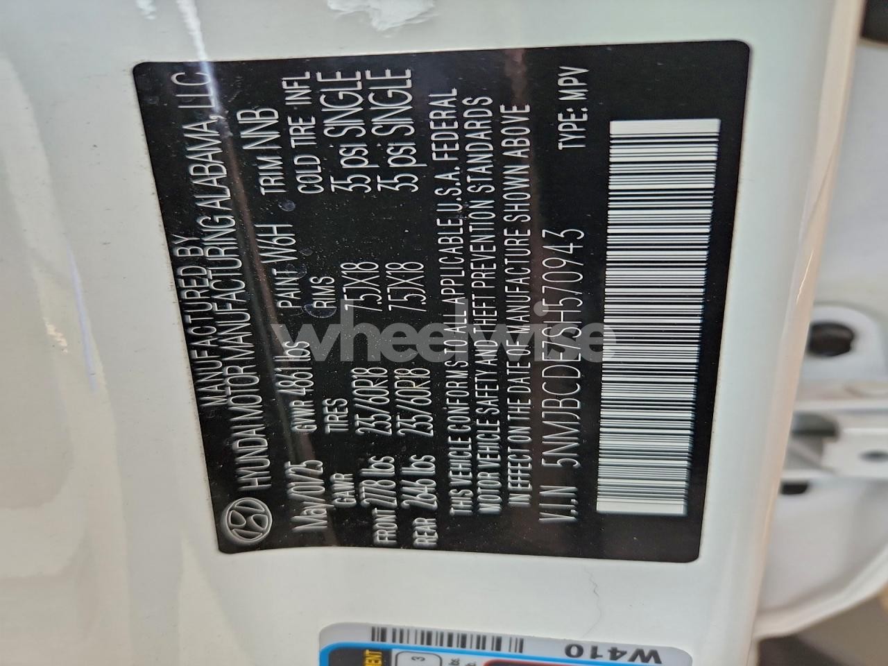 Photo 14 of 2025 HYUNDAI TUCSON SEL (VIN 5NMJBCDE7SH570943)