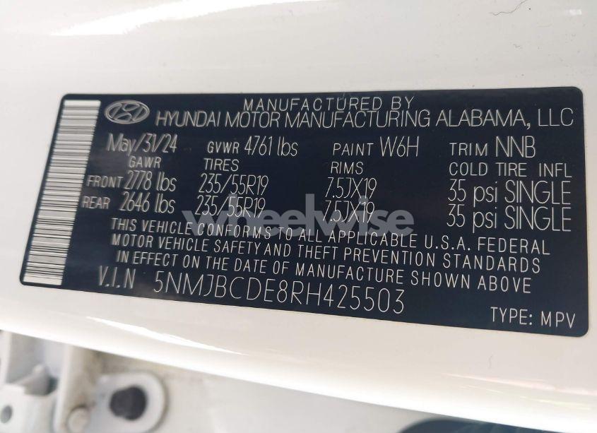 Photo 9 of 2024 Hyundai Tucson SEL (VIN 5NMJBCDE8RH425503)