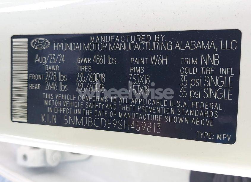Photo 9 of 2025 Hyundai Tucson SEL (VIN 5NMJBCDE9SH459813)