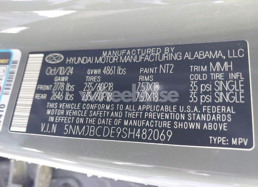 Photo 9 of 2025 Hyundai Tucson SEL (VIN 5NMJBCDE9SH482069)