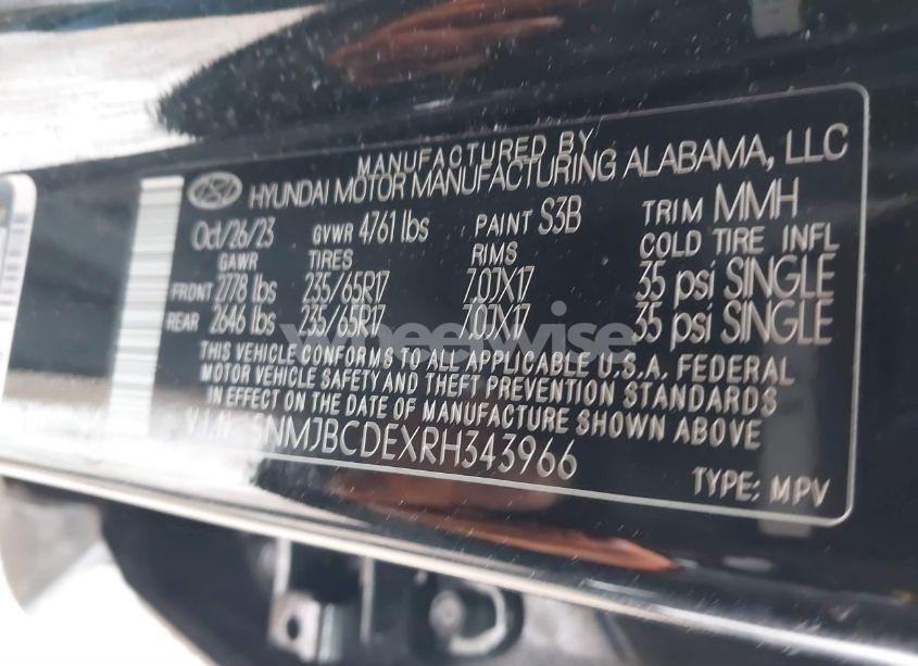 Photo 9 of 2024 Hyundai Tucson SEL (VIN 5NMJBCDEXRH343966)