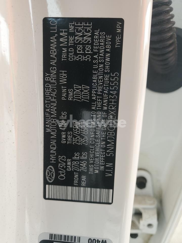 Photo 13 of 2024 HYUNDAI TUCSON SEL (VIN 5NMJBCDEXRH345555)