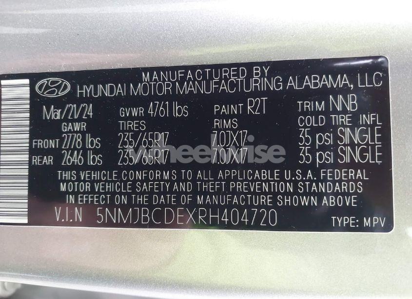 Photo 9 of 2024 Hyundai Tucson SEL (VIN 5NMJBCDEXRH404720)