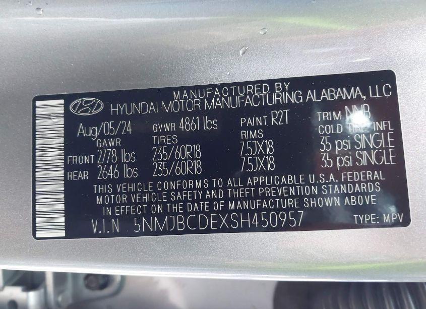 Photo 9 of 2025 Hyundai Tucson SEL (VIN 5NMJBCDEXSH450957)