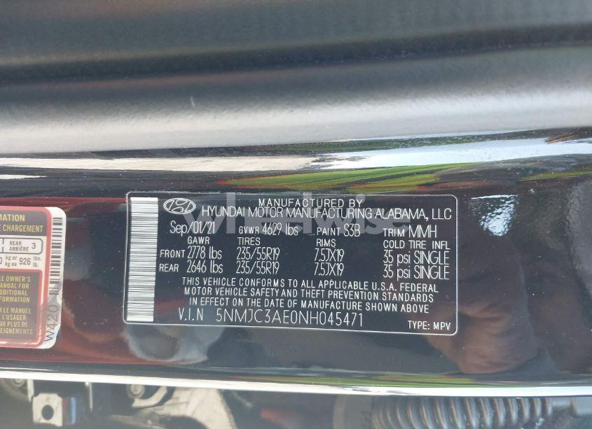 Photo 9 of 2022 Hyundai Tucson SEL (VIN 5NMJC3AE0NH045471)