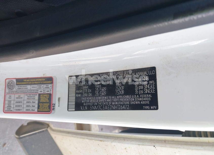 Photo 9 of 2022 Hyundai Tucson SEL (VIN 5NMJC3AE2NH126472)